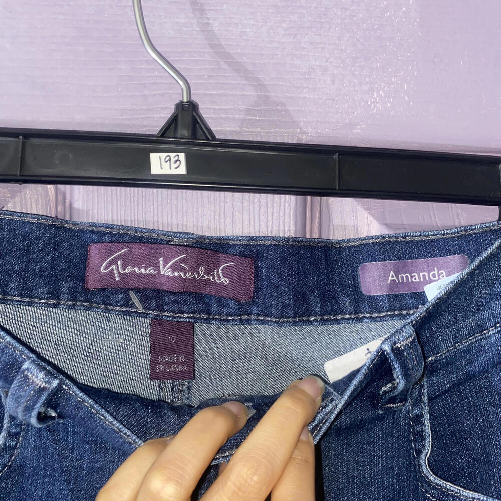 Gloria Vanderbilt Amanda Jeans 10 Dark Wash Mid Rise Y2K Classic Straight Cuffed - Picture 3 of 3